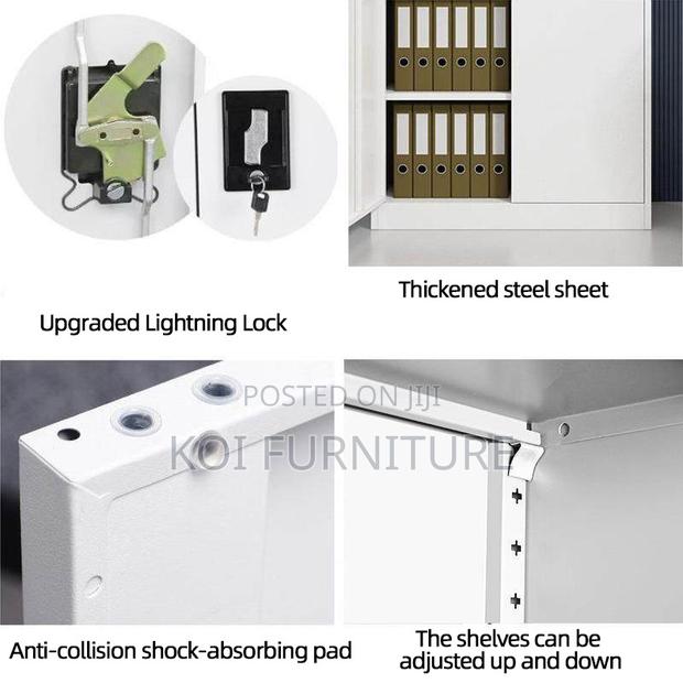 Office Cabinet; Mobix 2 Doors Steel Grey Cabinet With Shelves - thumbnail 2