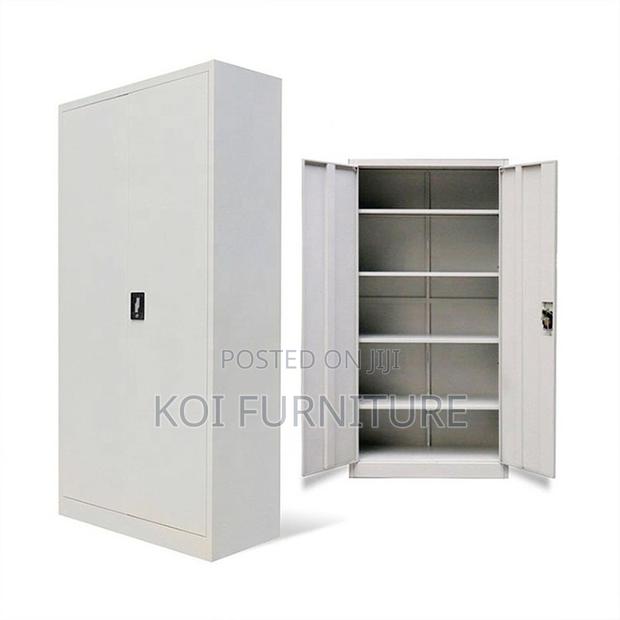 Office Cabinet; Mobix 2 Doors Steel Grey Cabinet With Shelves - thumbnail 3