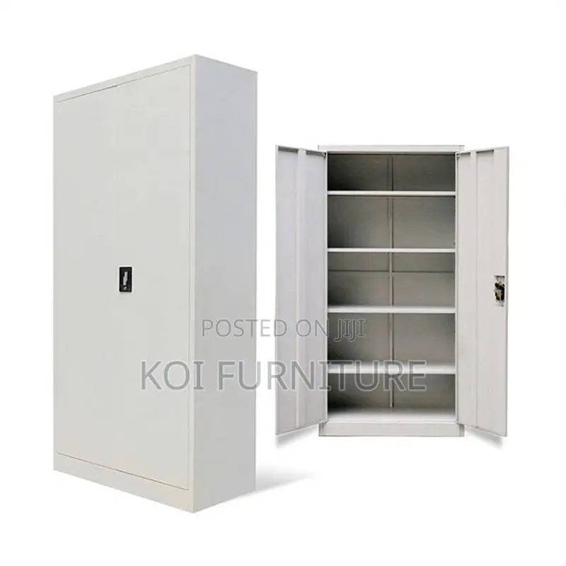 Office Cabinet; Mobix 2 Doors Steel Grey Cabinet With Shelves