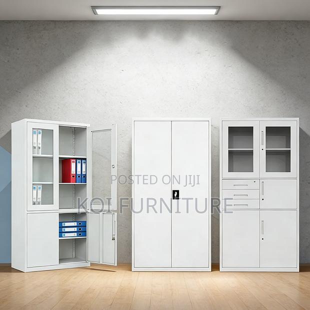 Office Cabinet; Mobix 2 Doors Steel Grey Cabinet With Shelves - thumbnail 8