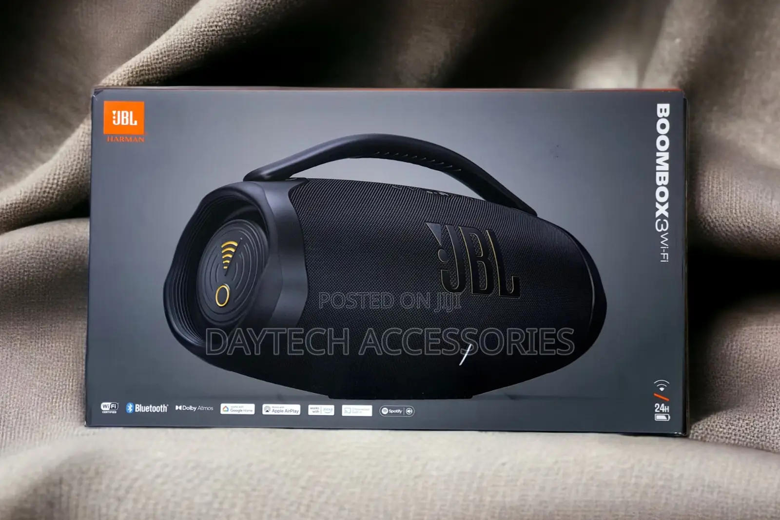 This Is a JBL Boombox 3 Wi-Fi Portable Speaker in Black.