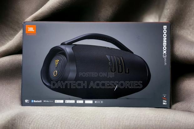 This Is a JBL Boombox 3 Wi-Fi Portable Speaker in Black.