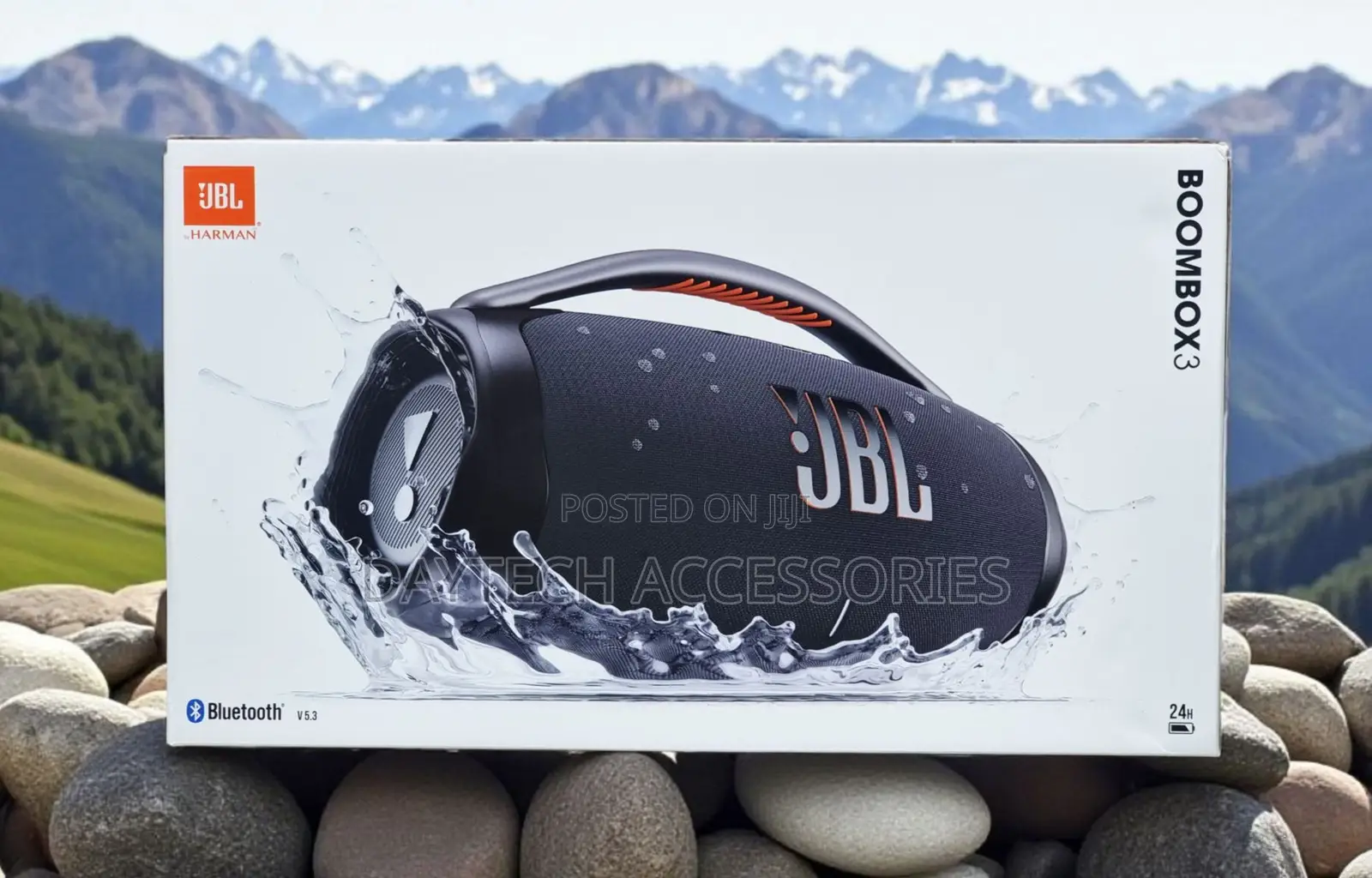 This Is a JBL Boombox 3 Portable Bluetooth Speaker in Black.