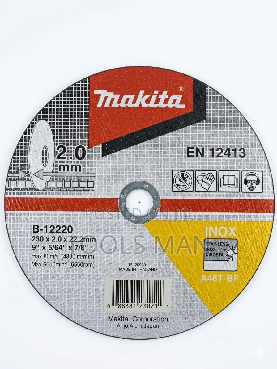Makita 230mm (9\') Cutting Disc for Stainless Steel Inox - B-12220.