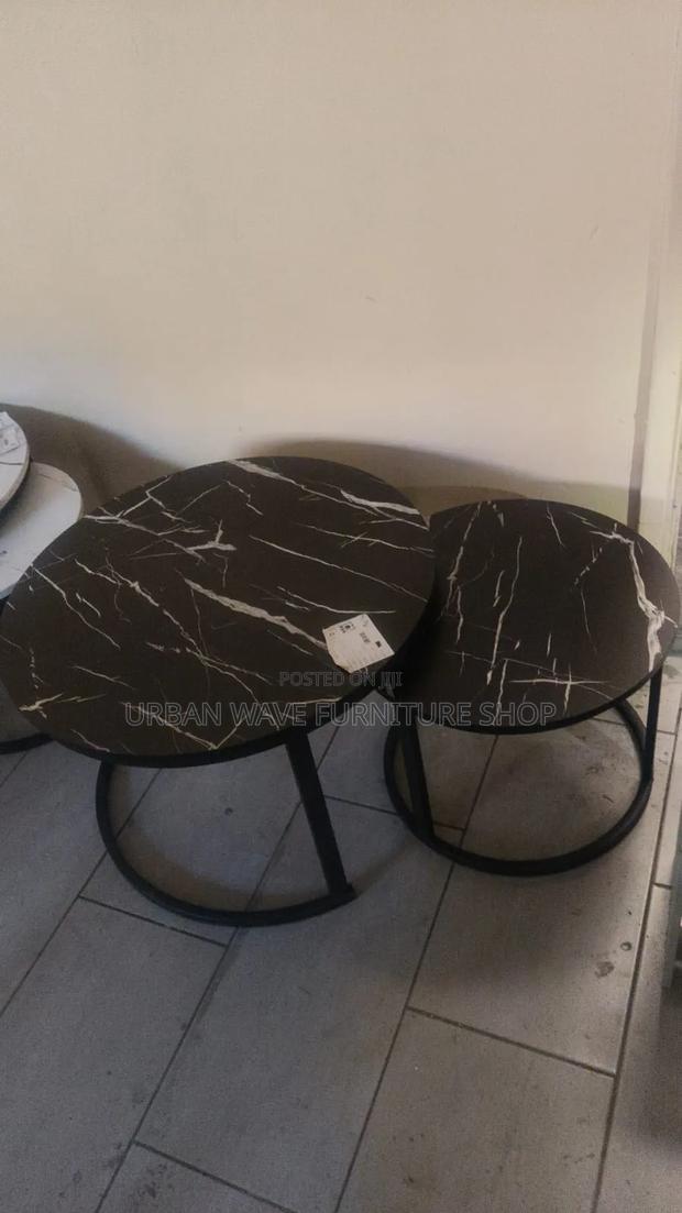 Black White Striped Coffee Table - main view
