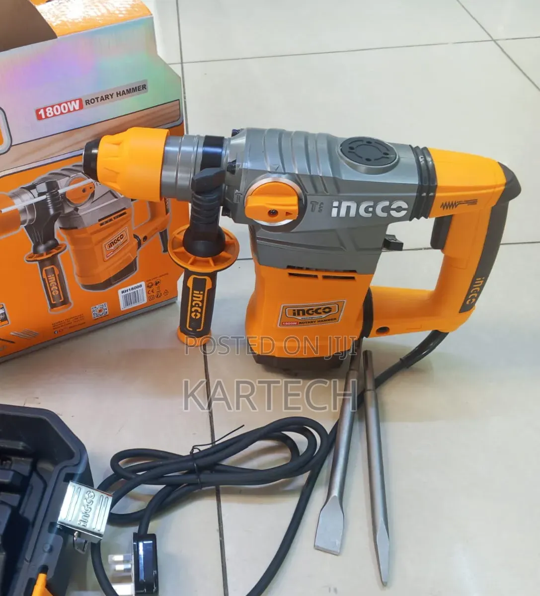 Ingco Rh18008 1800w, 7.0 Joules, 4200 BPM Industrial Rotary Hammer
