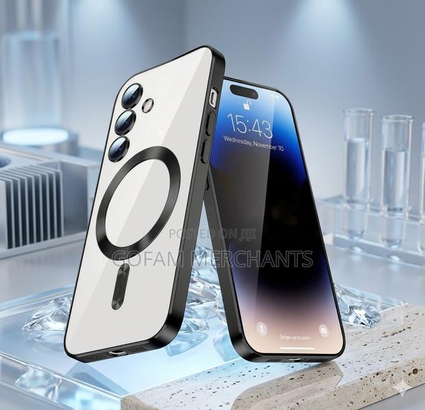 Magsafe Case With Camera Lens Protector for Samsung Galaxy A35- Black - thumbnail 2