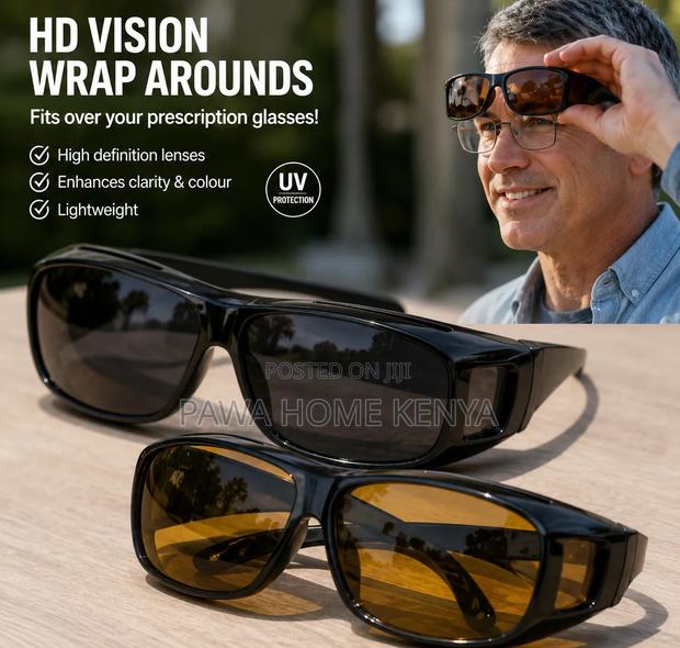 2pcs Uv Protection Night Vision Driving Goggles