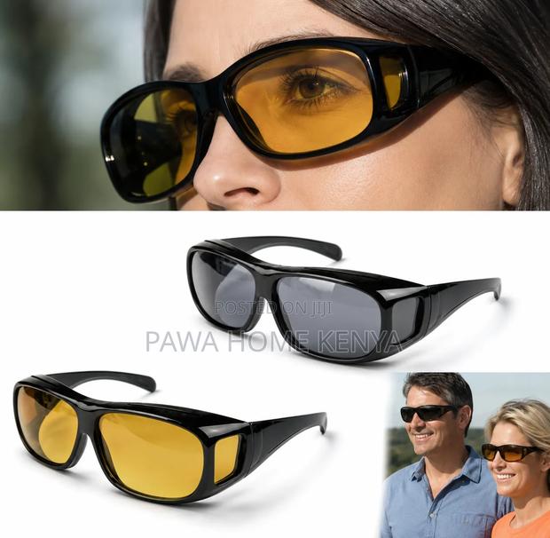 2pcs Uv Protection Night Vision Driving Goggles - thumbnail 2