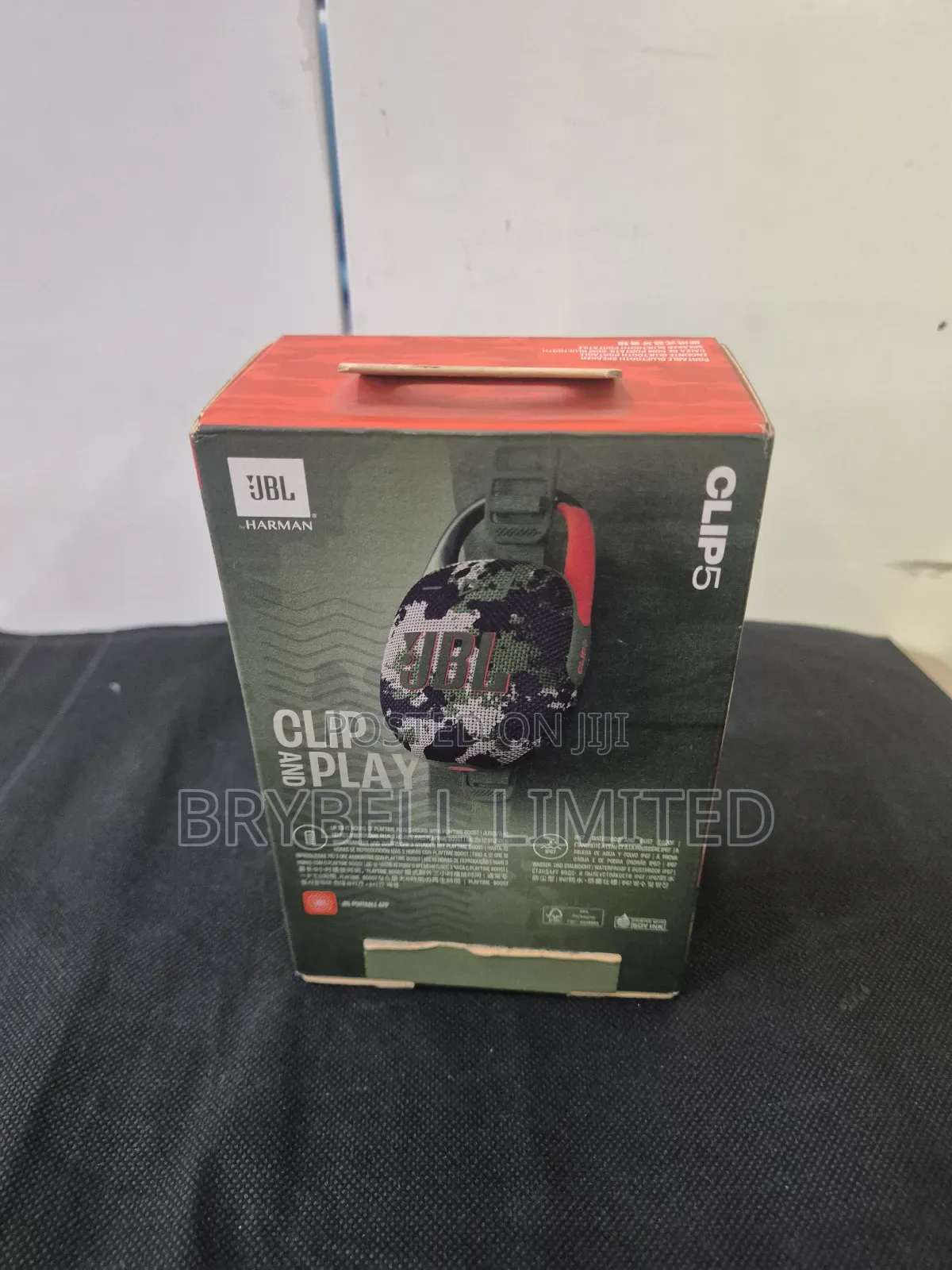 Green JBL Clip 5 Portable Speakers