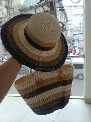 Summer Straw Woven Bag Plus Hat