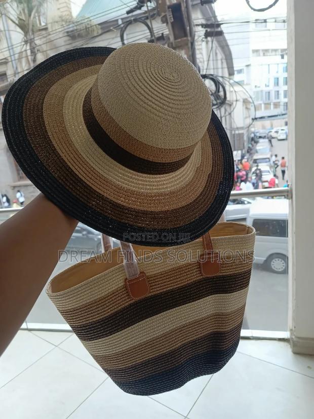Summer Straw Woven Bag Plus Hat