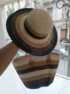 Summer Straw Woven Bag Plus Hat