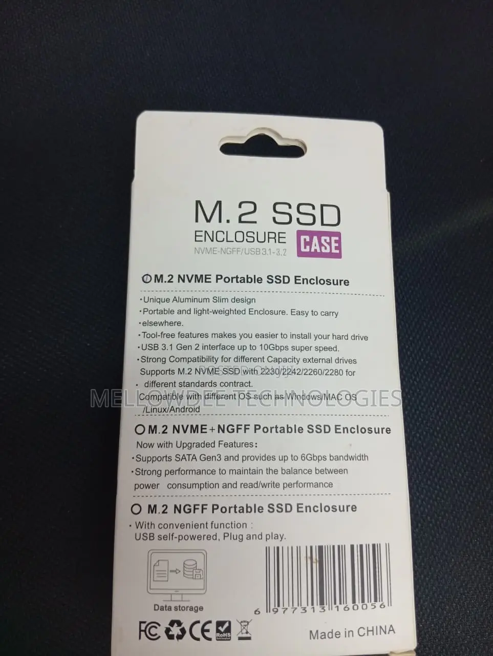 M.2 Msata Portable SSD Enclosure