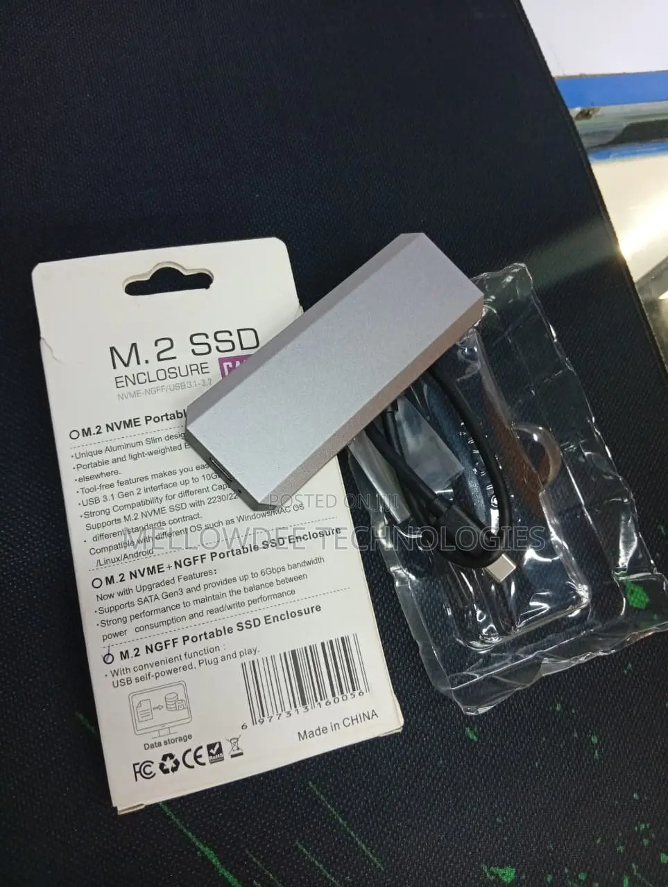 M.2 NGFF Portable SSD Enclosure/Casing