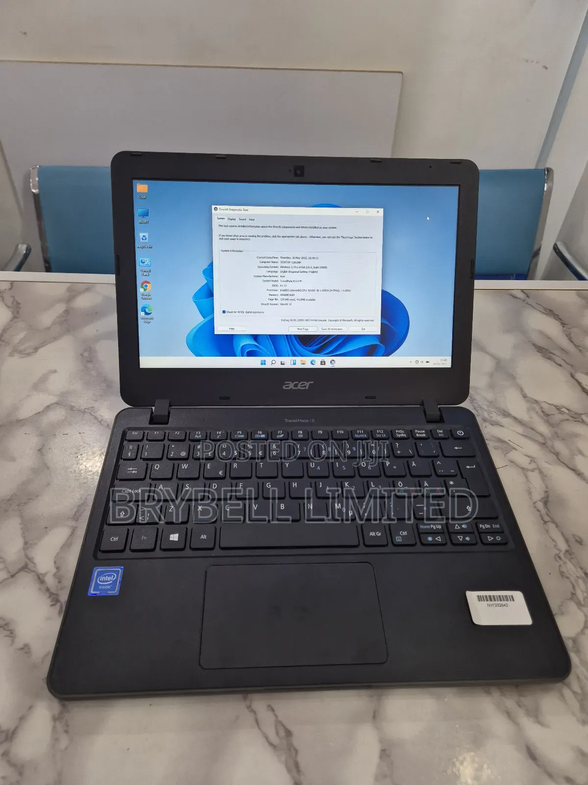 Laptop Acer TravelMate B 4GB Intel Celeron SSHD+SSD 72GB