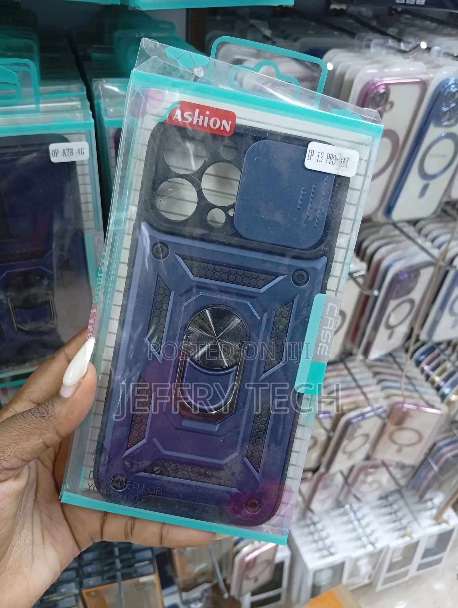 iPhone 13 Pro Max Blue Armor-Style Case