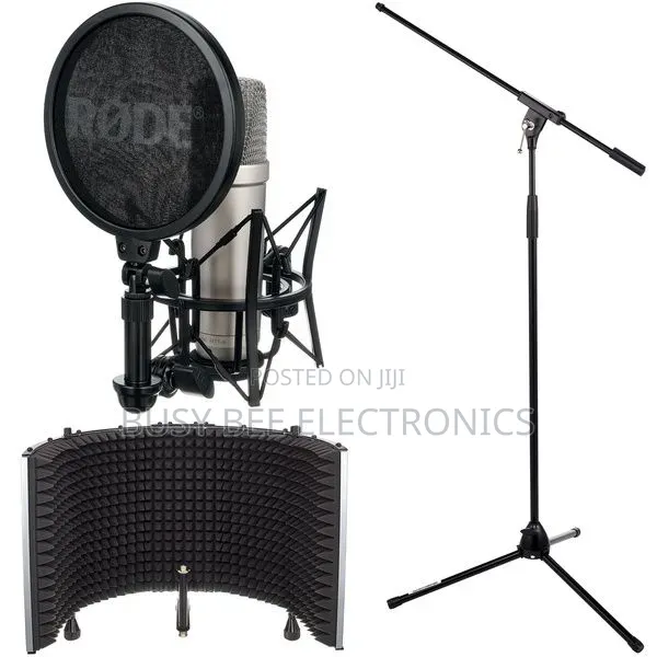 Rode Nt1 Plus, Plus Mic Stand, and a Reflection Booth