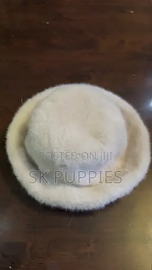White Faux Fur Bucket Hat