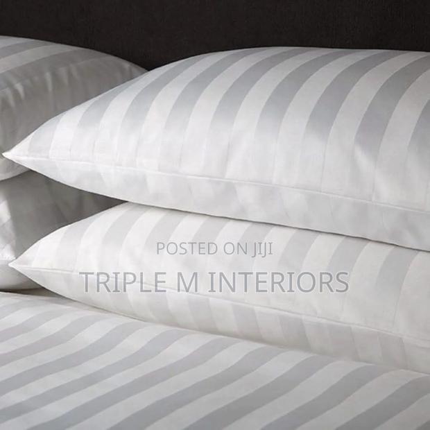 Breathable Cotton White Stripe Bedding Essentials - main view