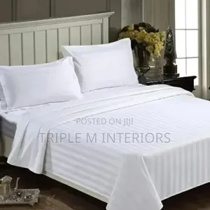 Fresh Hotel White Striped Premium Bedsheets