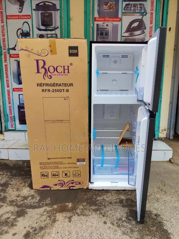 197litres Roch Double Door Fridge No Frost 
5years Warranty