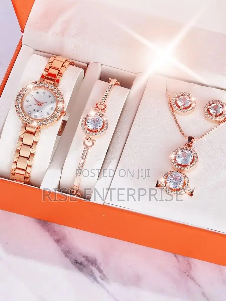 Elegant 5 in 1 Ladies Gift Set- Rose Gold