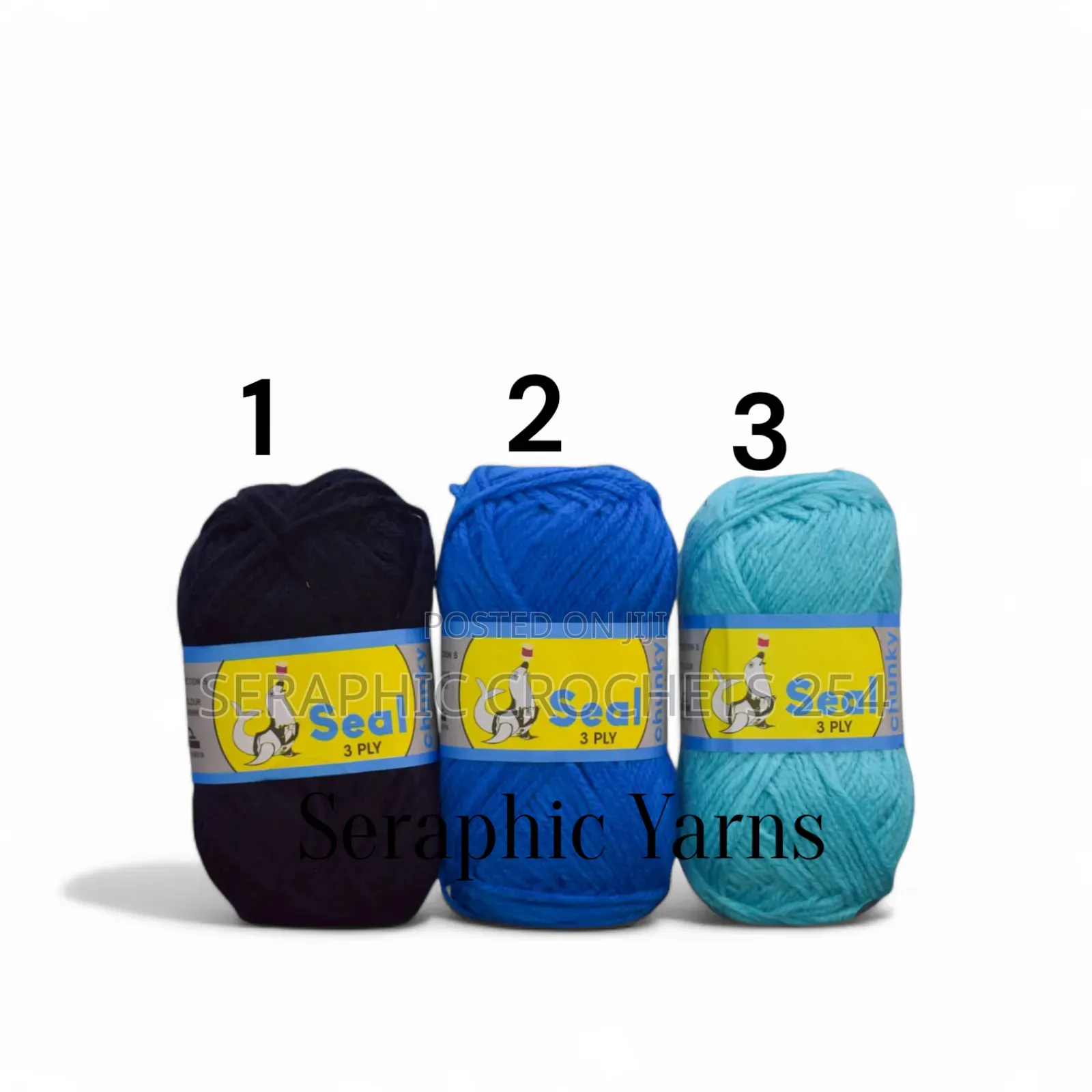 Seal Chunky 3ply Acrylic Yarn 5pcs 100g Per Ball