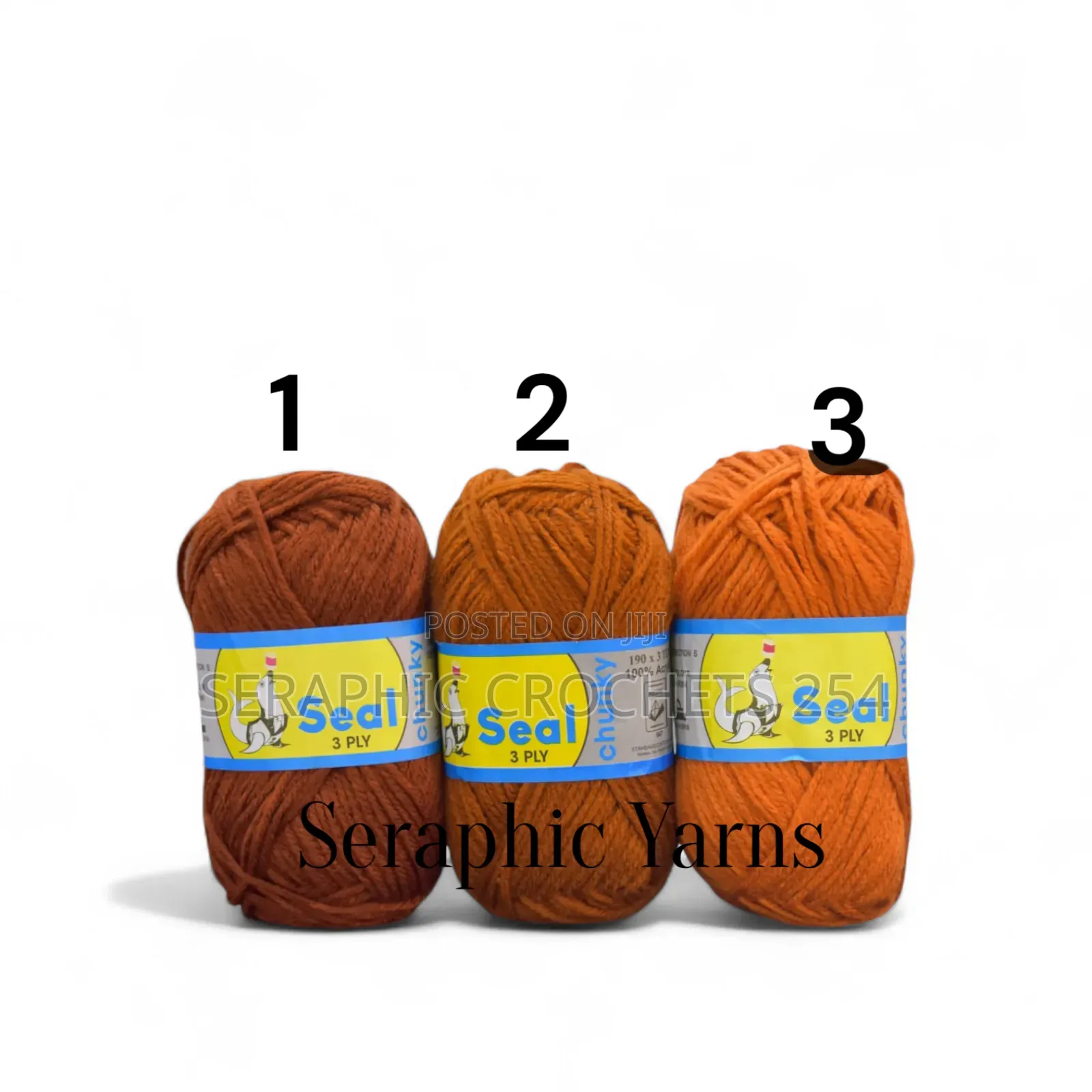 Seal Chunky 3ply Acrylic Yarn 5pcs 100g Per Ball