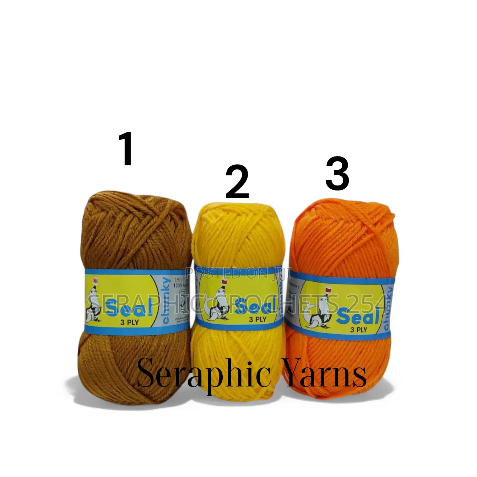 Seal Chunky 3ply Acrylic Yarn 5pcs 100g Per Ball
