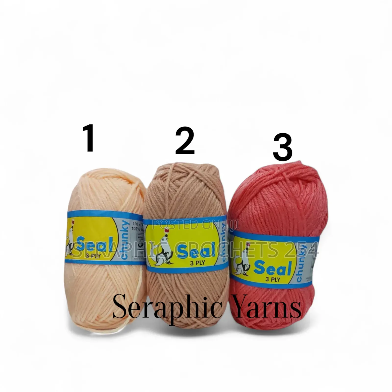 Seal Chunky 3ply Acrylic Yarn 5pcs 100g Per Ball