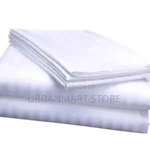 7x8 Satin Striped Bedsheets With 4 Pillowcases Set