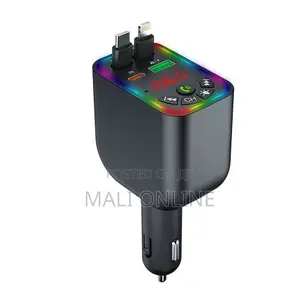 120w Retractable Car Charger Bluetooth Fm Transmitter Fast Charging