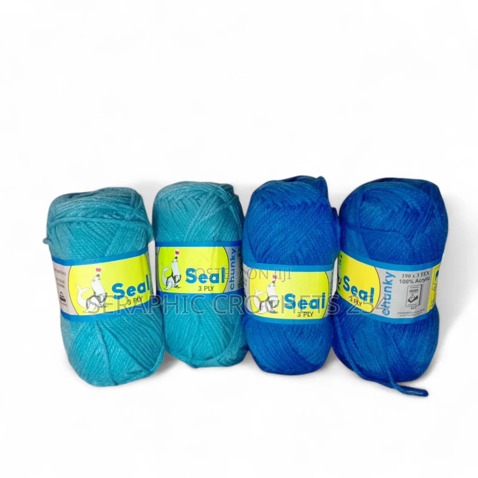 Seal Chunky 3ply Acrylic Yarn 5pcs 100g Per Ball
