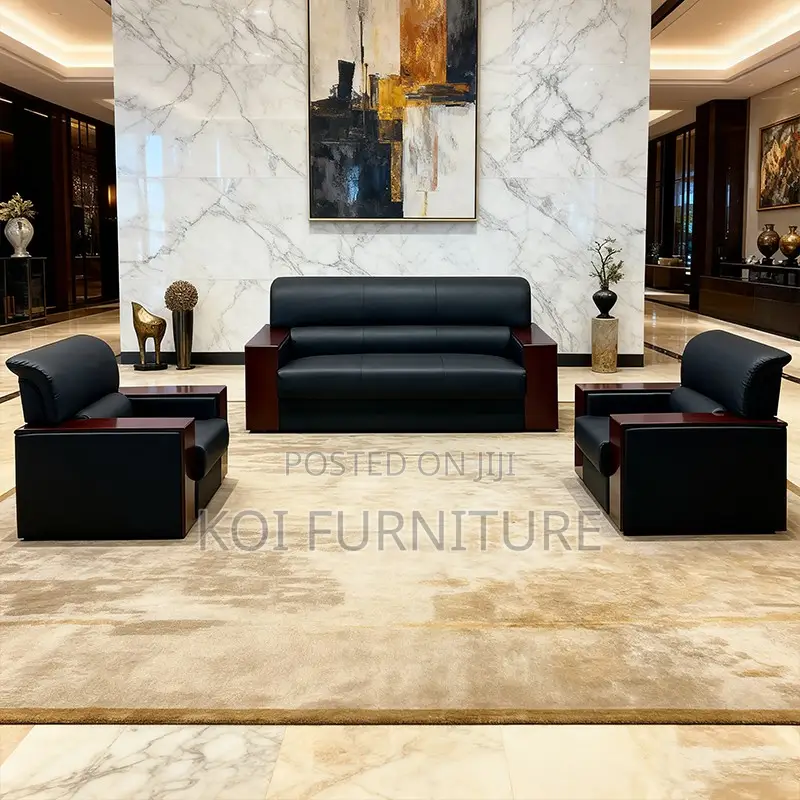Office Sofa; Klippaun Faux Leather Executive Five Seaters Sofa Set