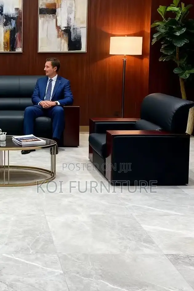 Office Sofa; Klippaun Faux Leather Executive Five Seaters Sofa Set