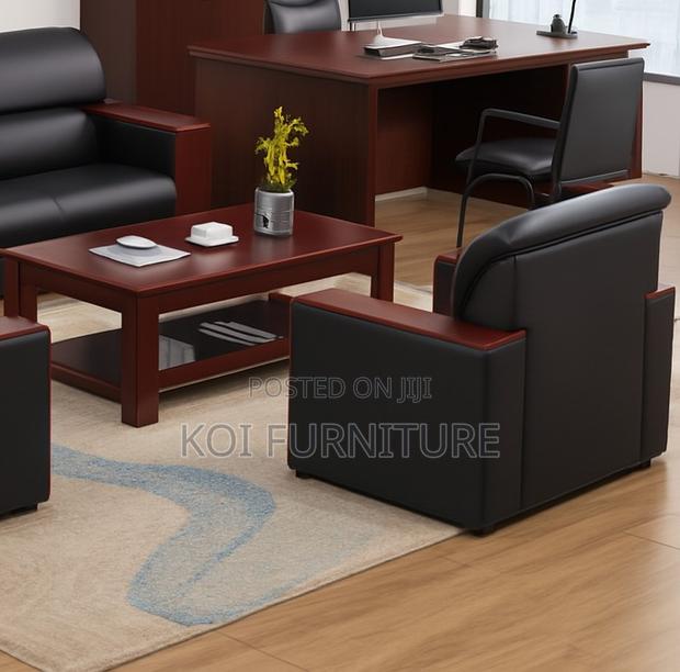 Office Sofa; Klippaun Faux Leather Executive Five Seaters Sofa Set - thumbnail 13