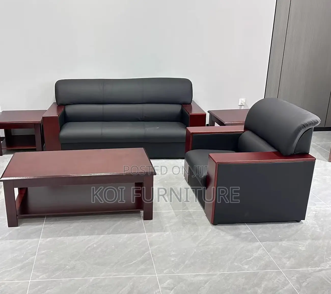 Office Sofa; Klippaun Faux Leather Executive Five Seaters Sofa Set
