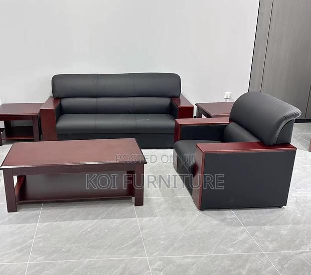 Office Sofa; Klippaun Faux Leather Executive Five Seaters Sofa Set - thumbnail 15