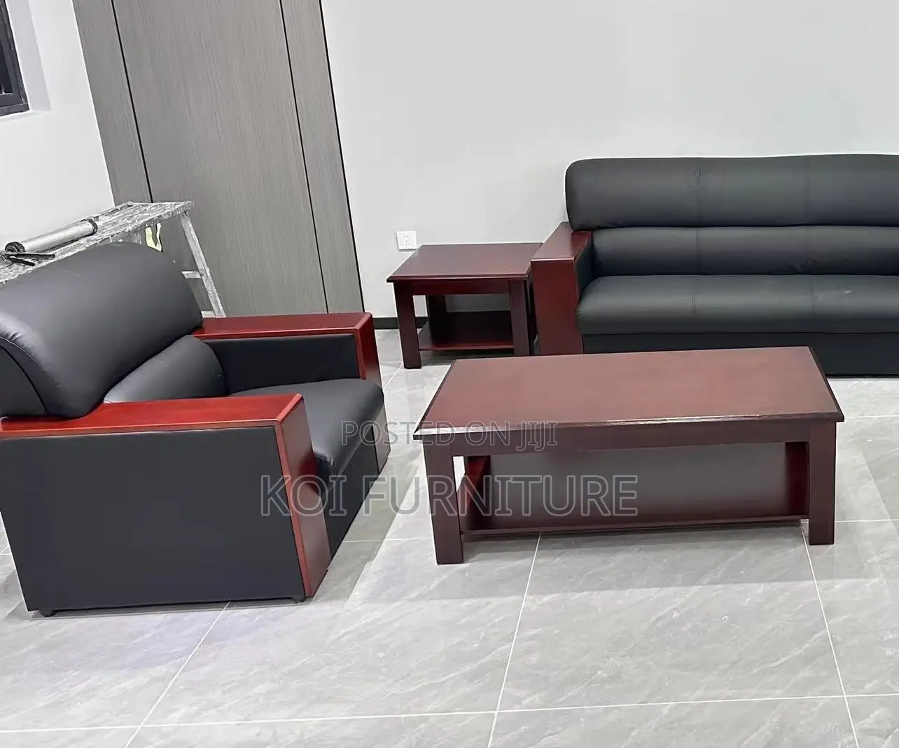 Office Sofa; Klippaun Faux Leather Executive Five Seaters Sofa Set
