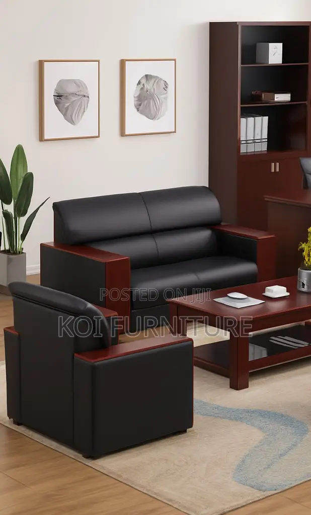 Office Sofa; Klippaun Faux Leather Executive Five Seaters Sofa Set
