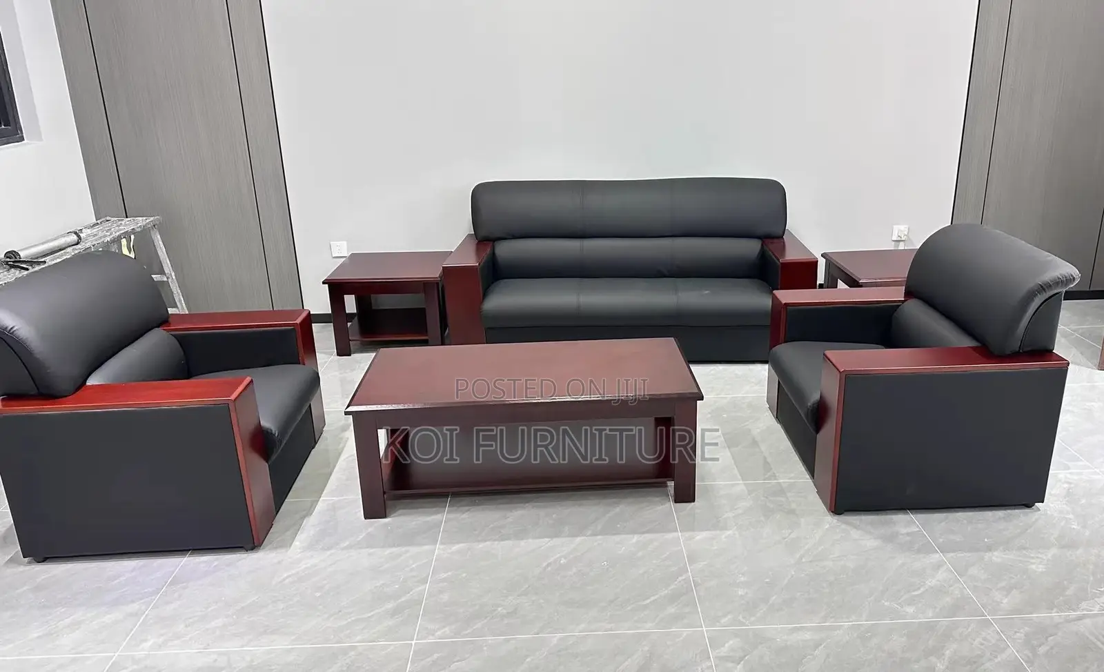 Office Sofa; Klippaun Faux Leather Executive Five Seaters Sofa Set