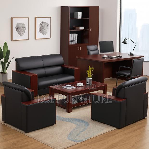 Office Sofa; Klippaun Faux Leather Executive Five Seaters Sofa Set - thumbnail 20