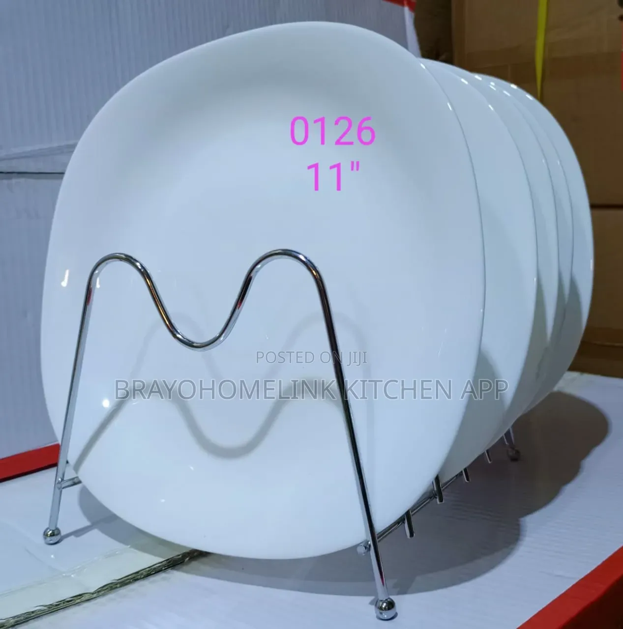 Square White Plate
 0126
 11"