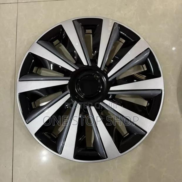 15" Black Silly Finish Spoke Like Design Wheel Caps 4pc Set
