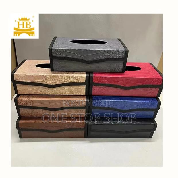 Leather Car Tissue Box Holder Crocodile Skin Pattern in Colors