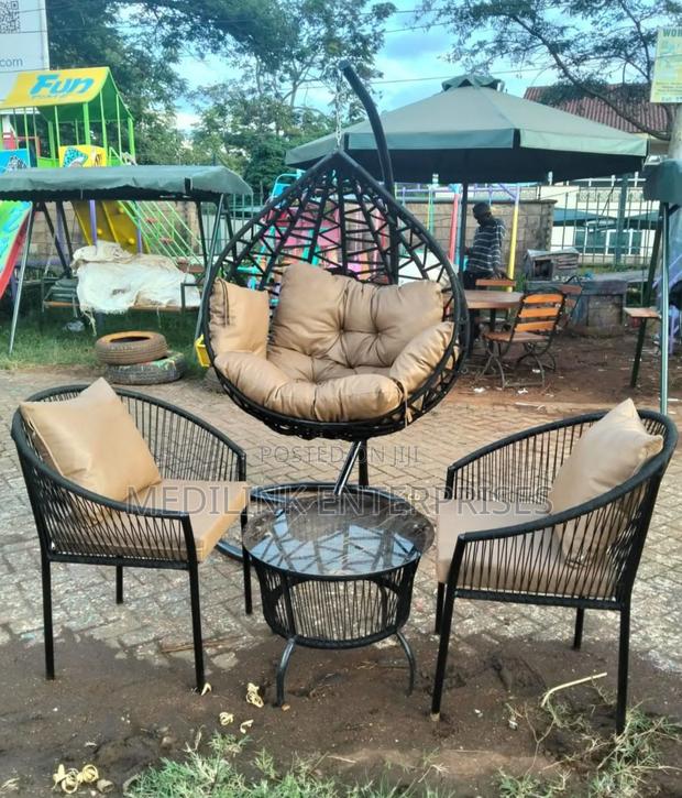 Upholstered Handwoven Modern Home Hammock Swing - main view