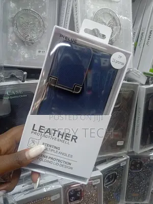 Piblue Brand Dark Blue Leather Flip Cases for iPhone 13 Pro Max.