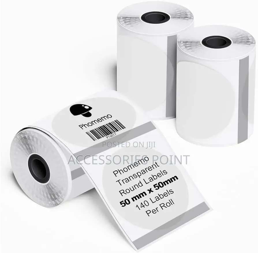 Round Waterproof Phomemo Label 30×30 50×50mm White, Transparent