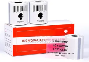 Square Labels Phomemo Porodo Holographic, Transparent Thermal Labels